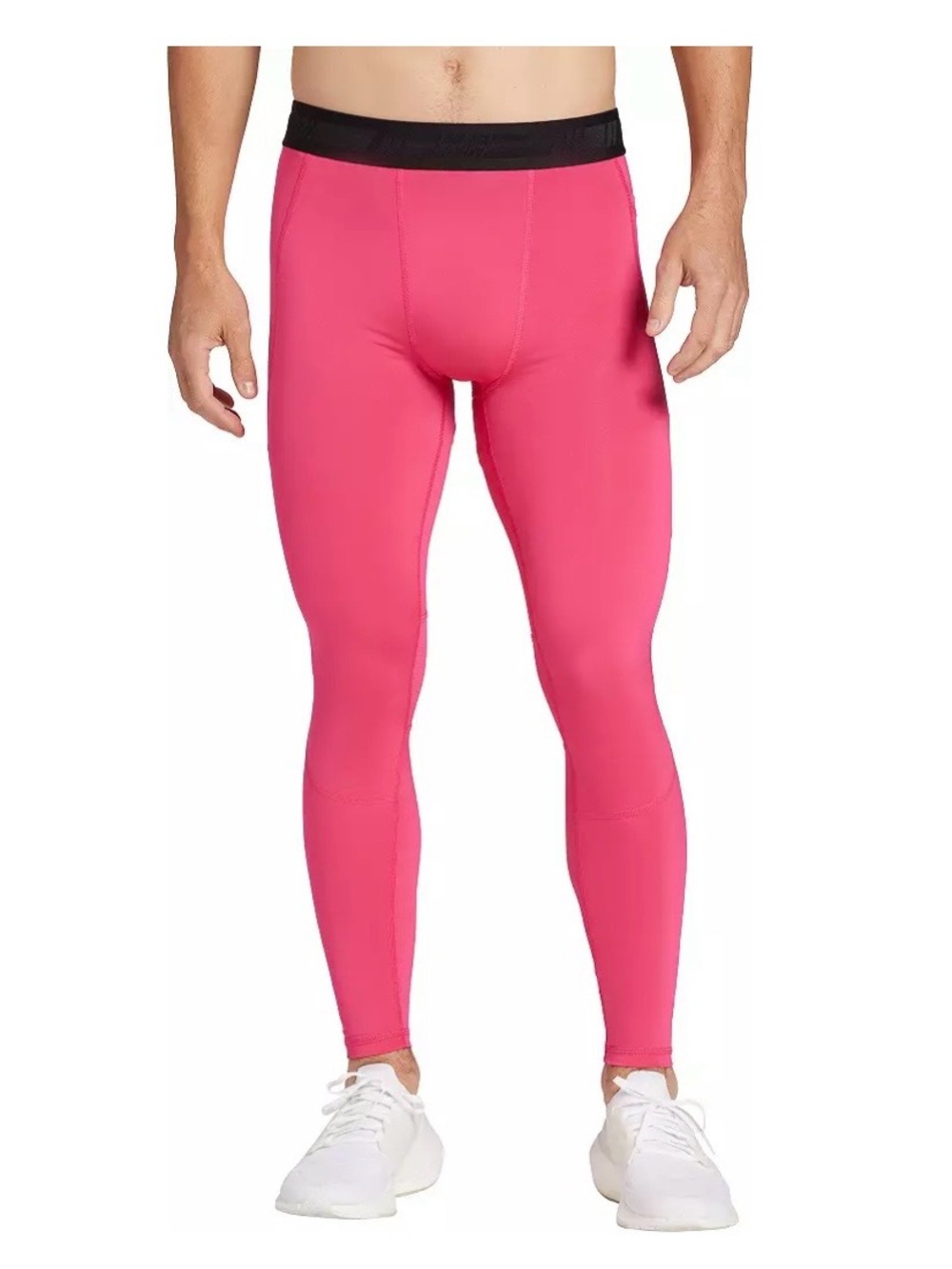 DSG Men's Hot Pink Compression Leggings with Black Waistband